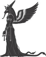 AI generated Silhouette spinx the egypt Mythical Creature black color only full body vector