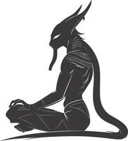 AI generated Silhouette spinx the egypt Mythical Creature black color only full body vector