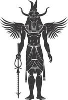 AI generated Silhouette spinx the egypt Mythical Creature black color only full body vector