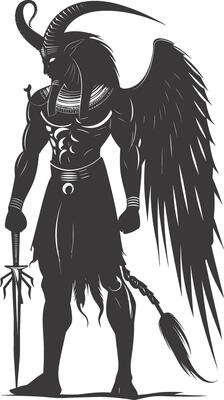 AI generated Silhouette spinx the egypt Mythical Creature black color only full body