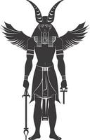 AI generated Silhouette spinx the egypt Mythical Creature black color only full body vector