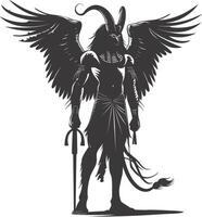 AI generated Silhouette spinx the egypt Mythical Creature black color only full body vector