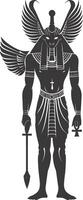 AI generated Silhouette spinx the egypt Mythical Creature black color only full body vector