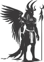 AI generated Silhouette spinx the egypt Mythical Creature black color only full body vector