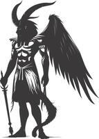 AI generated Silhouette spinx the egypt Mythical Creature black color only full body vector