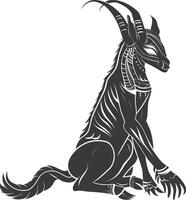 AI generated Silhouette spinx the egypt Mythical Creature black color only full body vector