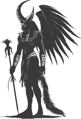 AI generated Silhouette spinx the egypt Mythical Creature black color only full body