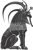 AI generated Silhouette spinx the egypt Mythical Creature black color only full body vector