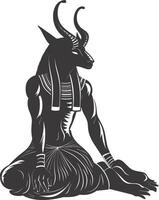 AI generated Silhouette spinx the egypt Mythical Creature black color only full body vector