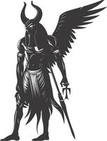 AI generated Silhouette spinx the egypt Mythical Creature black color only full body vector