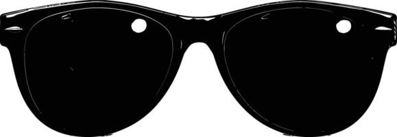 AI generated Silhouette sunglasses black color only vector