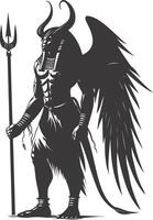 AI generated Silhouette spinx the egypt Mythical Creature black color only full body vector