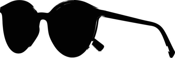 AI generated Silhouette sunglasses black color only vector