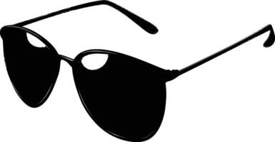 AI generated Silhouette sunglasses black color only vector