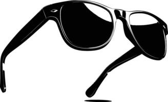 AI generated Silhouette sunglasses black color only vector