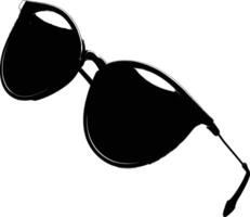 AI generated Silhouette sunglasses black color only vector