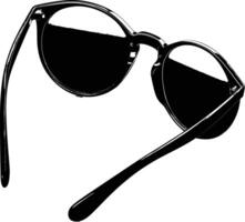 AI generated Silhouette sunglasses black color only vector