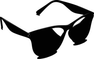 AI generated Silhouette sunglasses black color only vector