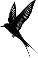 AI generated Silhouette swallow bird black color only full body vector