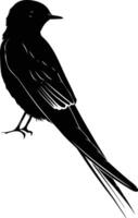 AI generated Silhouette swallow bird black color only full body vector