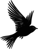 AI generated Silhouette swallow bird black color only full body vector