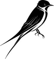 ai generado silueta golondrina pájaro negro color solamente lleno cuerpo vector