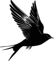 AI generated Silhouette swallow bird flaying black color only full body vector