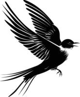 AI generated Silhouette swallow bird black color only full body vector