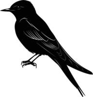 AI generated Silhouette swallow bird black color only full body vector