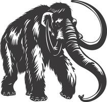 ai generado silueta mamut el antiguo mítico prehistórico criaturas negro color solamente vector