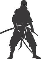 AI generated silhouette ninja black color only full body vector