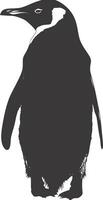 AI generated silhouette penguin black color only full body vector