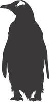 AI generated silhouette penguin black color only full body vector