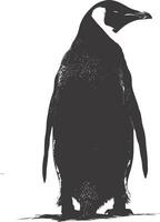 AI generated silhouette penguin black color only full body vector