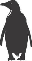 AI generated silhouette penguin black color only full body vector