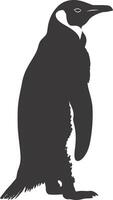 AI generated silhouette penguin black color only full body vector