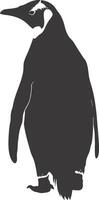 AI generated silhouette penguin black color only full body vector