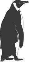 AI generated silhouette penguin black color only full body vector