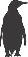 AI generated silhouette penguin black color only full body vector