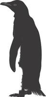 AI generated silhouette penguin black color only full body vector