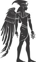 AI generated silhouette pharaoh the egypt mythical creature black color only vector