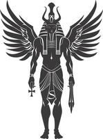 AI generated silhouette pharaoh the egypt mythical creature black color only vector