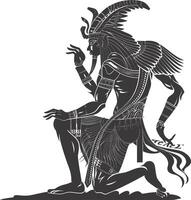 AI generated silhouette pharaoh the egypt mythical creature black color only vector