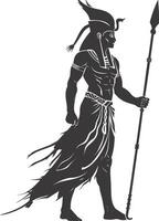 AI generated silhouette pharaoh the egypt mythical creature black color only vector