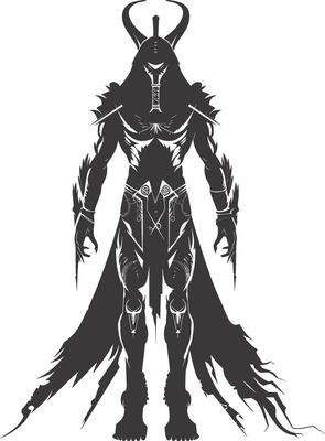 AI generated silhouette pharaoh the egypt mythical creature black color only