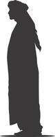 AI generated silhouette of an arabian person wearing a turban black color only vector