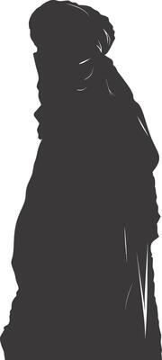 AI generated silhouette of an arabian person wearing a turban black color only