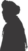 AI generated silhouette of an arabian person wearing a turban black color only vector