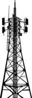 AI generated Silhouette telecommunication tower black color only vector