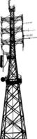 AI generated Silhouette telecommunication tower black color only vector